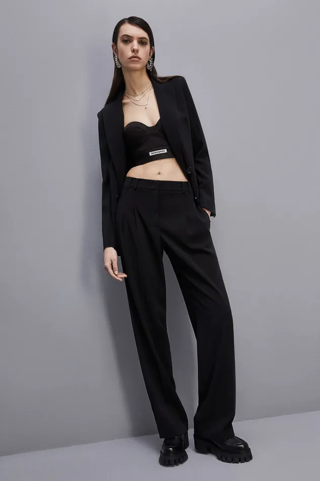 Patrizia Pepe Essential Crepe Pants Black Nero Apparel Palazzo