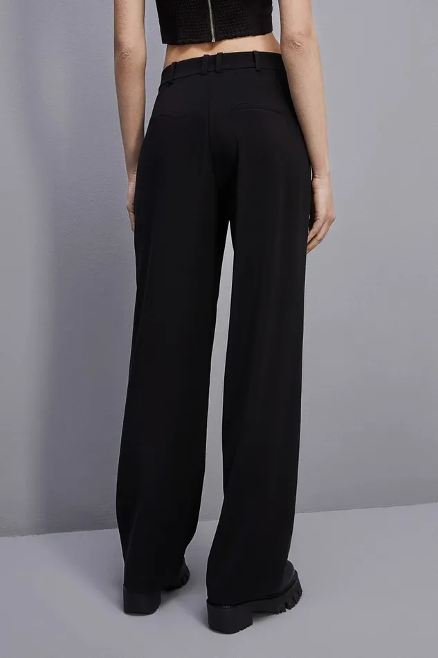 Patrizia Pepe Essential Crepe Pants Black Nero Apparel Palazzo