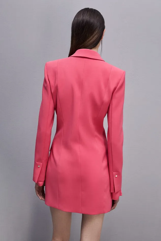 Patrizia Pepe Essential Doublebreasted Suit Jacket Pink Hybrid Rose Apparel Mini