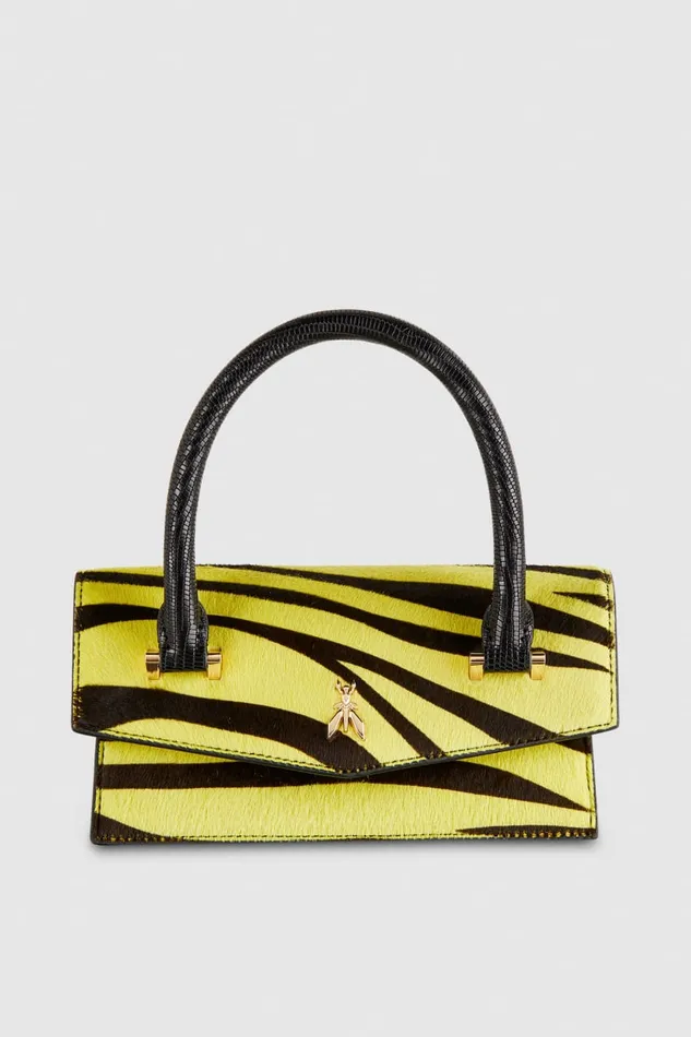 Patrizia Pepe Fly Bamby Animalier Black Lime Bags Handbags