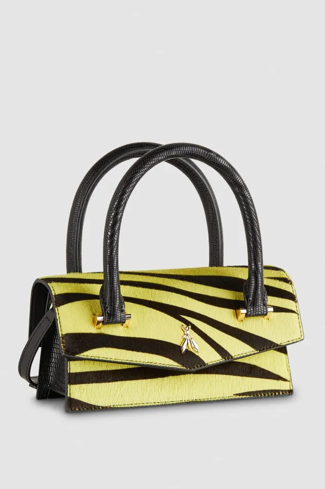 Patrizia Pepe Fly Bamby Animalier Black Lime Bags Handbags