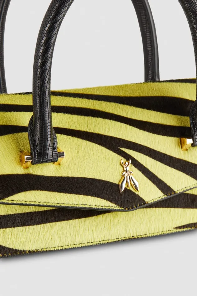 Patrizia Pepe Fly Bamby Animalier Black Lime Bags Handbags