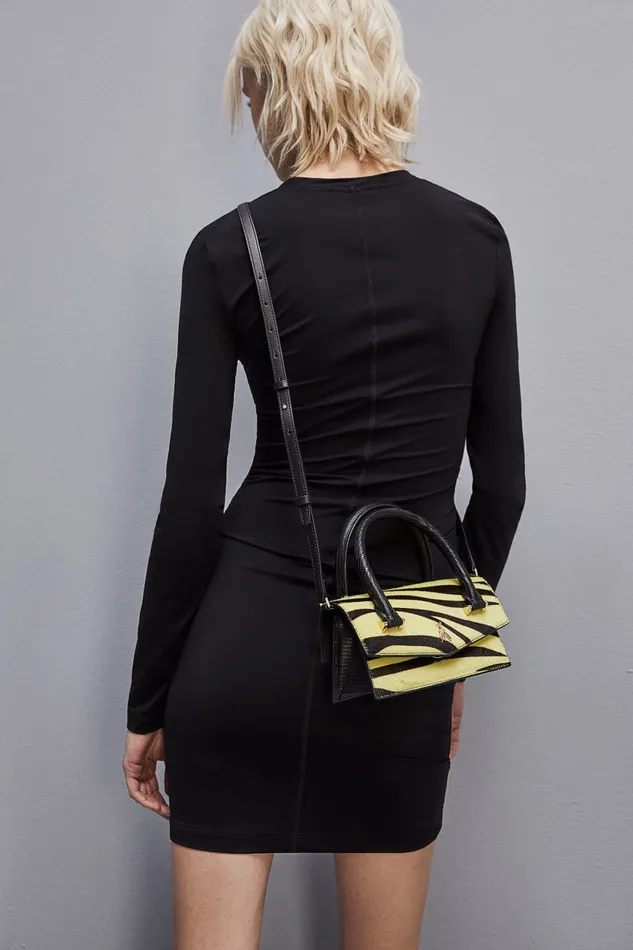 Patrizia Pepe Fly Bamby Animalier Black Lime Bags Handbags