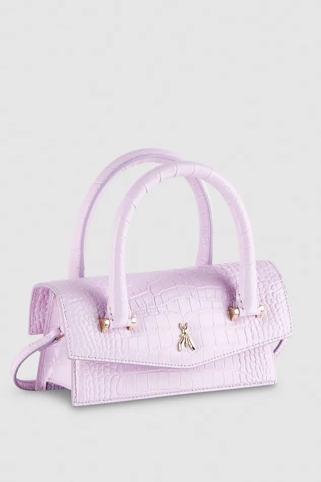 Patrizia Pepe Fly Bamby Croco Purple Lilac Croco Bags Handbags