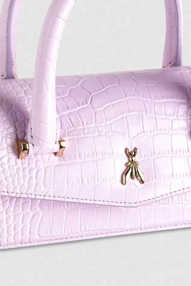 Patrizia Pepe Fly Bamby Croco Purple Lilac Croco Bags Handbags
