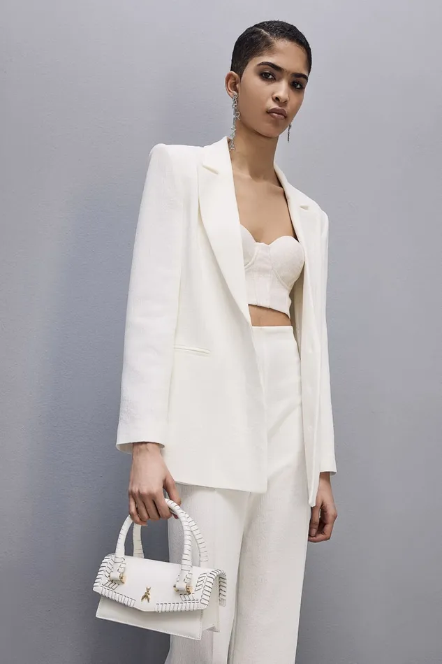 Patrizia Pepe Fly Bamby Handcraft White Bianco Bags Handbags