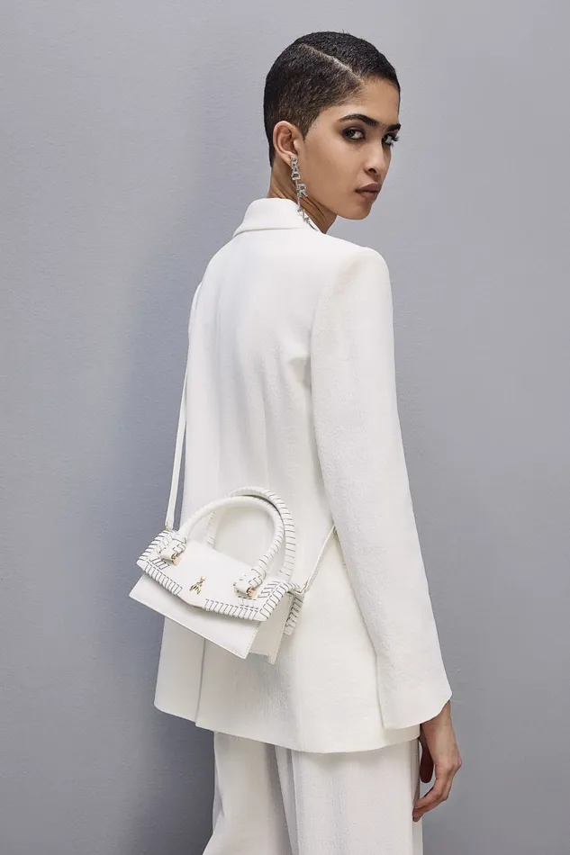 Patrizia Pepe Fly Bamby Handcraft White Bianco Bags Handbags