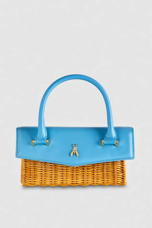 Patrizia Pepe Fly Bamby Light Blue Azurenatural Bags Crossbodys