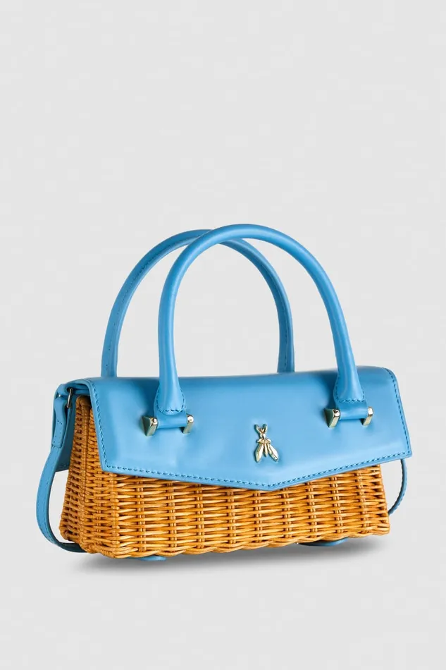 Patrizia Pepe Fly Bamby Light Blue Azurenatural Bags Crossbodys