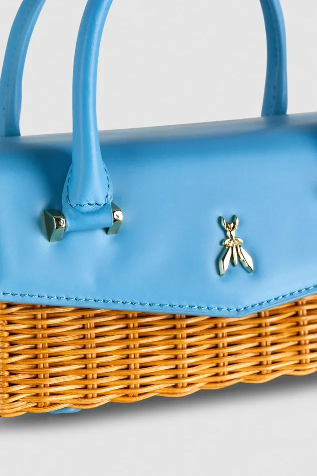 Patrizia Pepe Fly Bamby Light Blue Azurenatural Bags Crossbodys