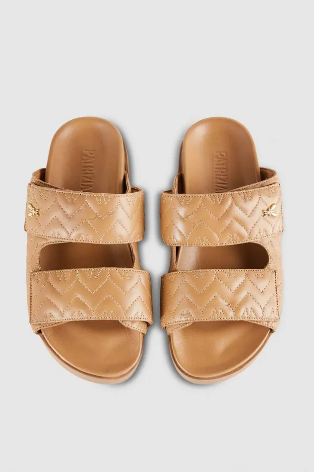 Patrizia Pepe Fly Slippers Monogram Beige Pompei Beige Footwear