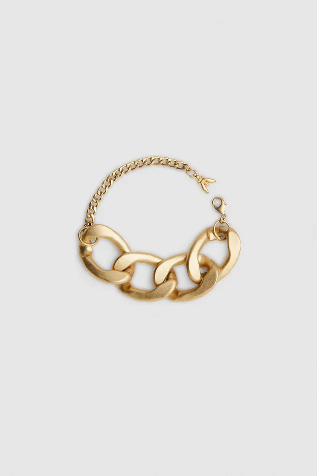 Patrizia Pepe Gold Maxi Chain Bracelet Antique Gold Accessories