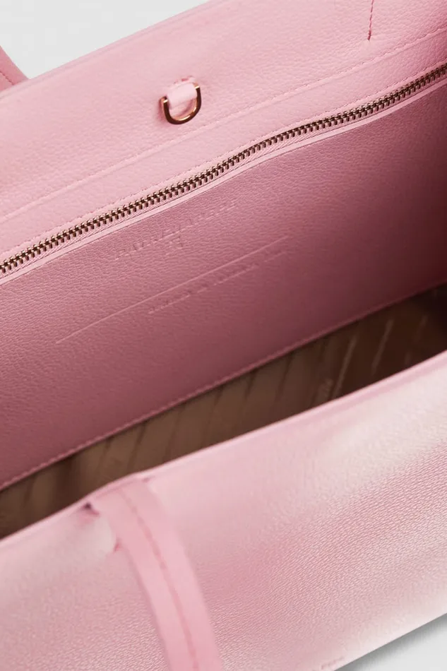 Patrizia Pepe Hammered Leather Shopping Bag Pink Fresh Pink Bags Shoppers