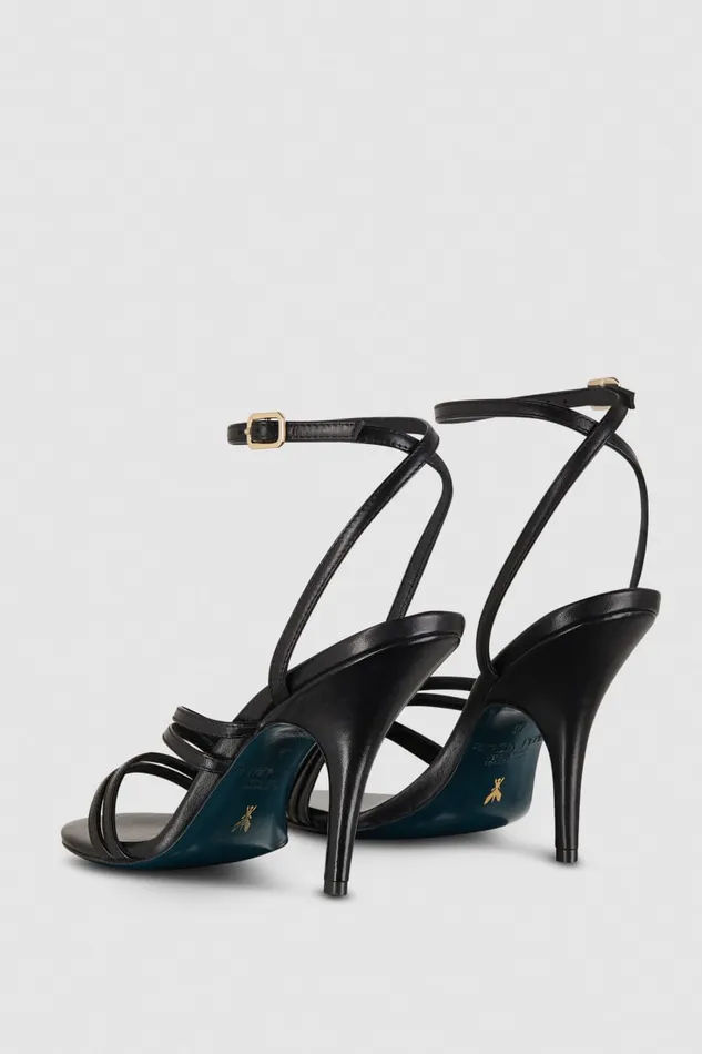 Patrizia Pepe Heeled Leather Sandals Black Nero Footwear