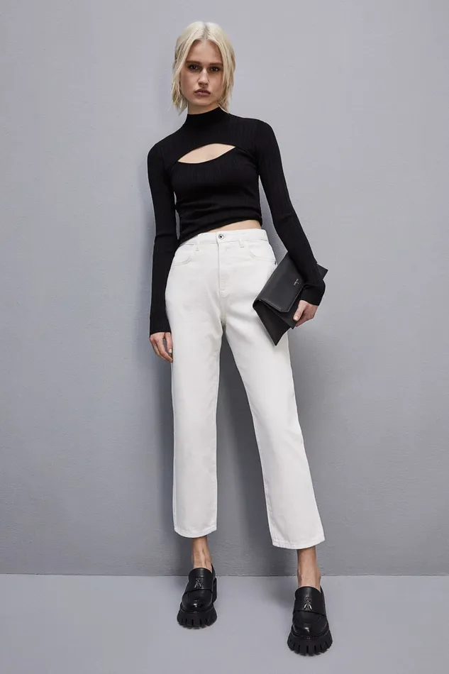 Patrizia Pepe Highwaisted Denim Pants White Bianco Apparel Jeans