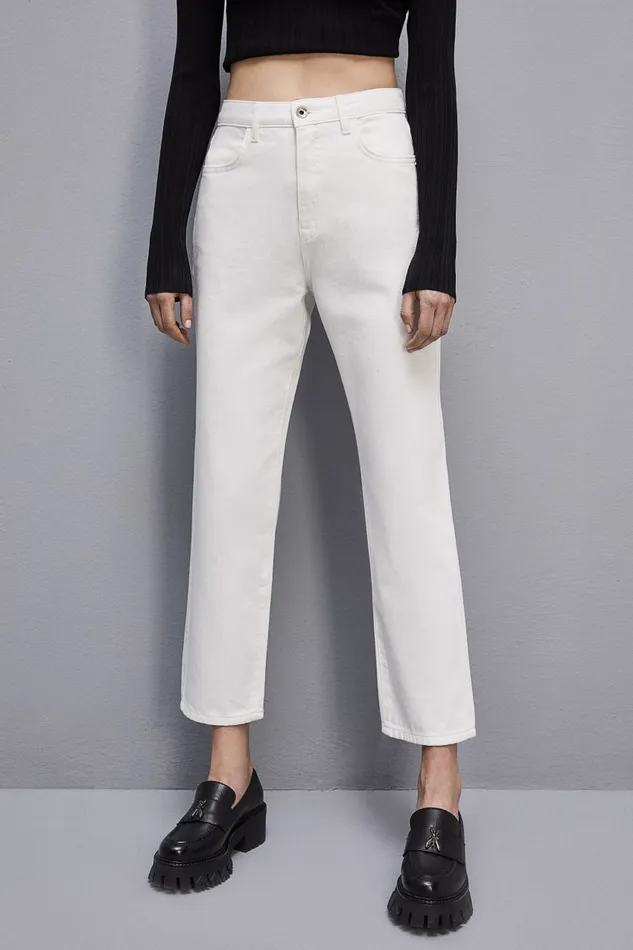 Patrizia Pepe Highwaisted Denim Pants White Bianco Apparel Jeans