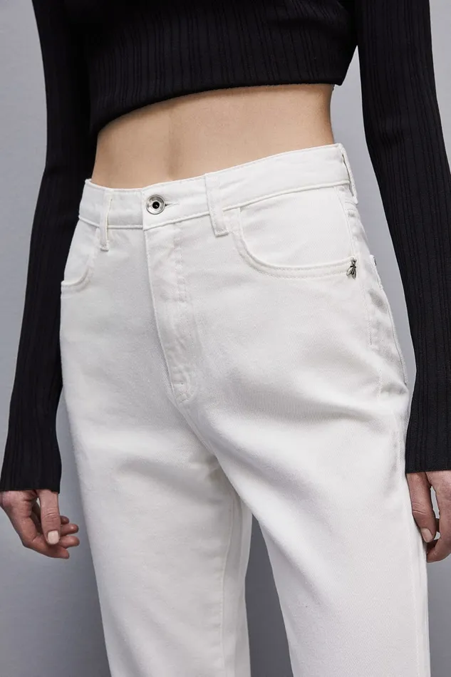 Patrizia Pepe Highwaisted Denim Pants White Bianco Apparel Jeans
