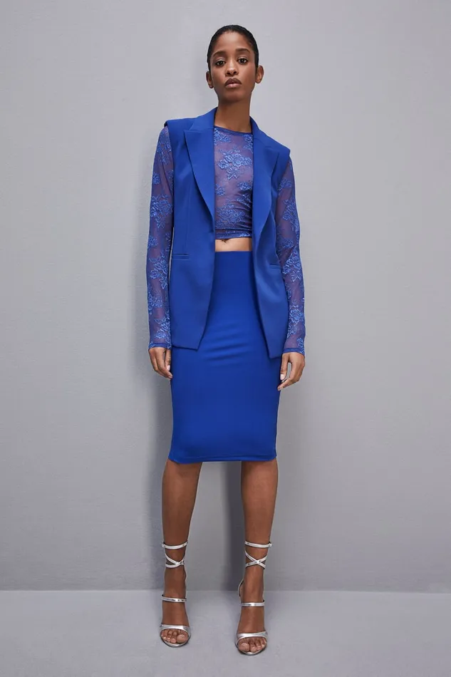 Patrizia Pepe Kneelength Pencil Skirt Light Blue Blue Wave Apparel Midi