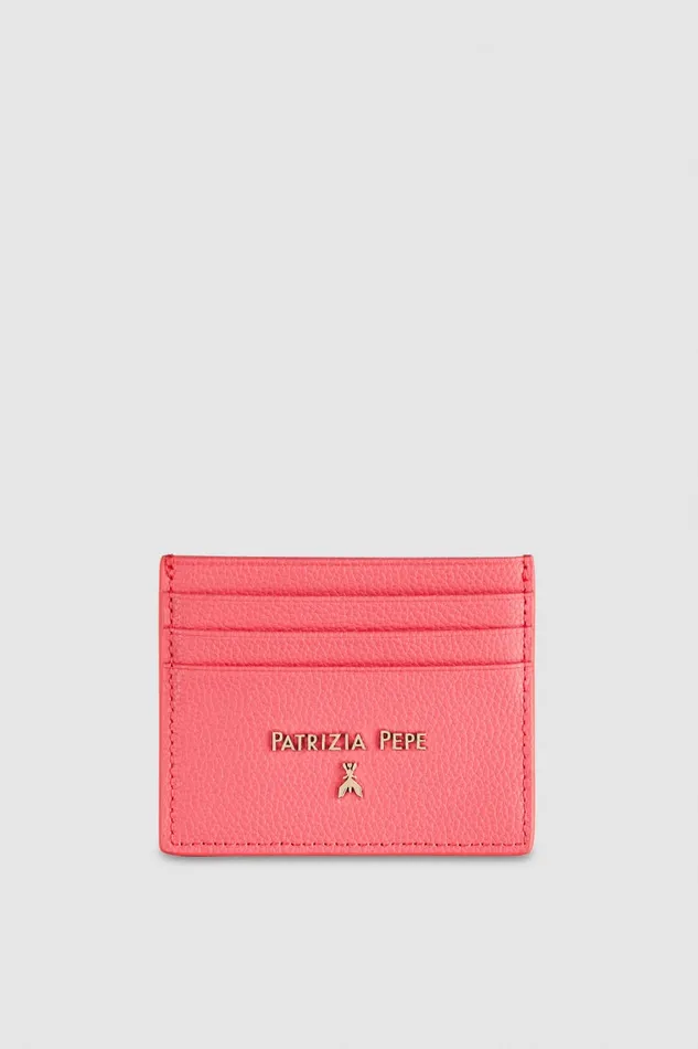 Patrizia Pepe Leather Card Holder Pink Hybrid Rose Accessories