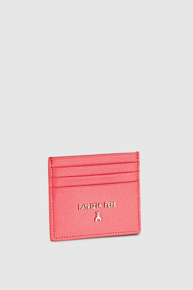 Patrizia Pepe Leather Card Holder Pink Hybrid Rose Accessories