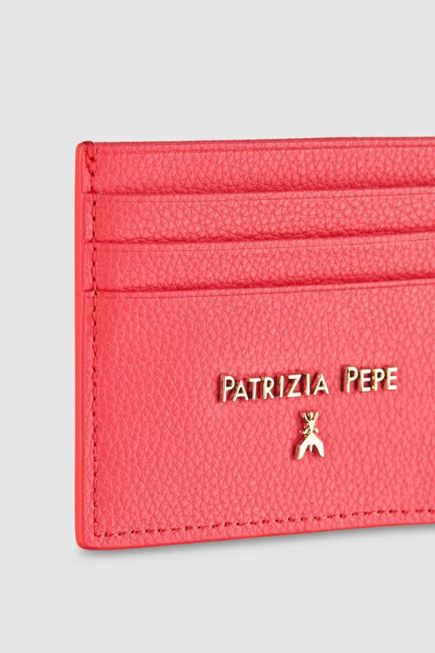 Patrizia Pepe Leather Card Holder Pink Hybrid Rose Accessories