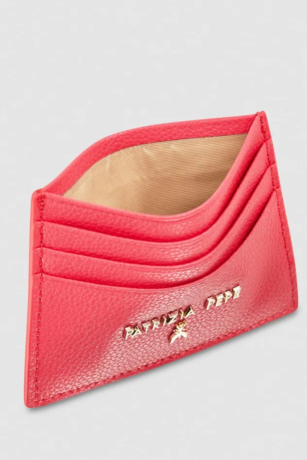Patrizia Pepe Leather Card Holder Pink Hybrid Rose Accessories
