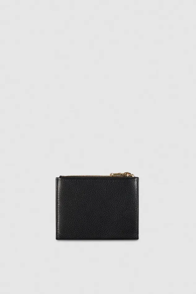 Patrizia Pepe Leather Wallet With Zipper Black Nero Accessories