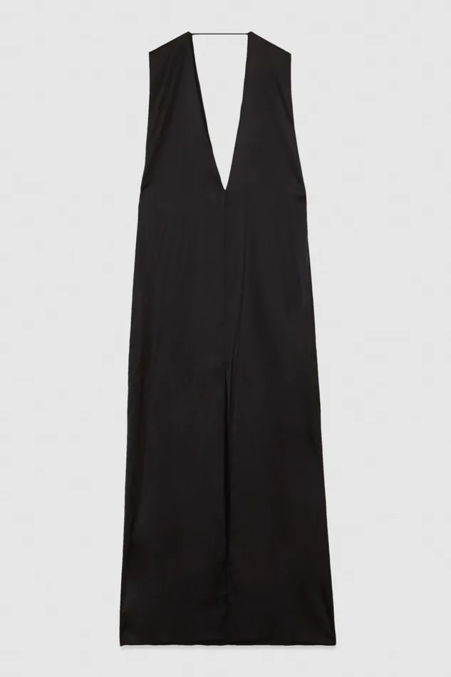 Patrizia Pepe Long Dress In Certified Viscose Black Nero Apparel Long
