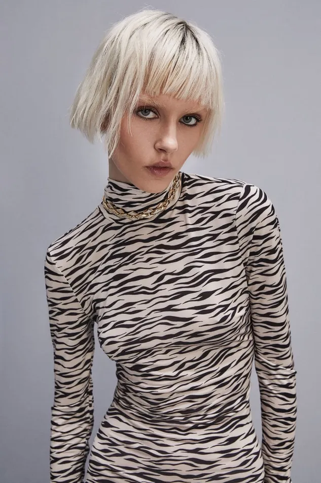 Patrizia Pepe Long Slim Fit Dress Blackandivoryzebra Apparel Long