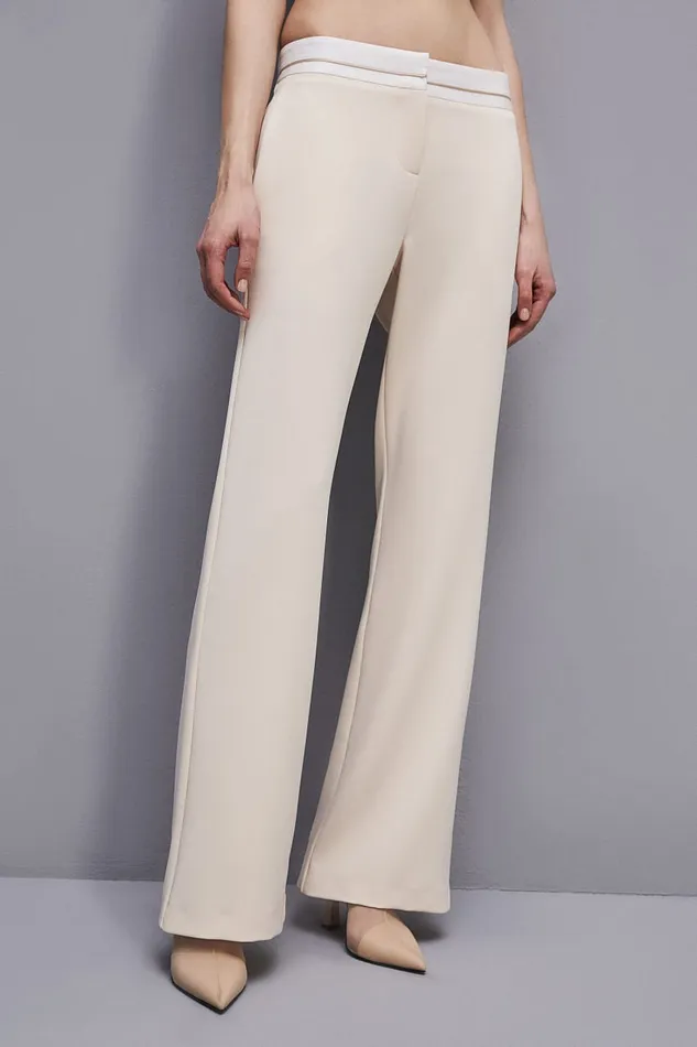 Patrizia Pepe Lowwaisted Pants In Comfort Fabric Beige Ivory Skin Apparel Slim and Skinny