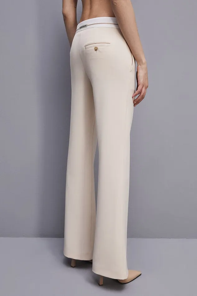 Patrizia Pepe Lowwaisted Pants In Comfort Fabric Beige Ivory Skin Apparel Slim and Skinny