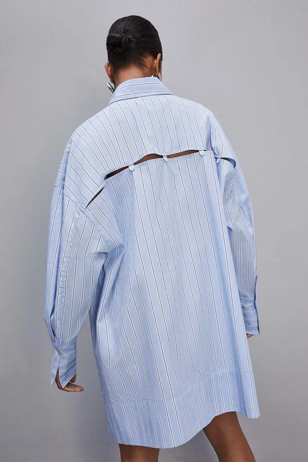 Patrizia Pepe Mini Over Shirt Dress Simple Stripes Apparel Mini