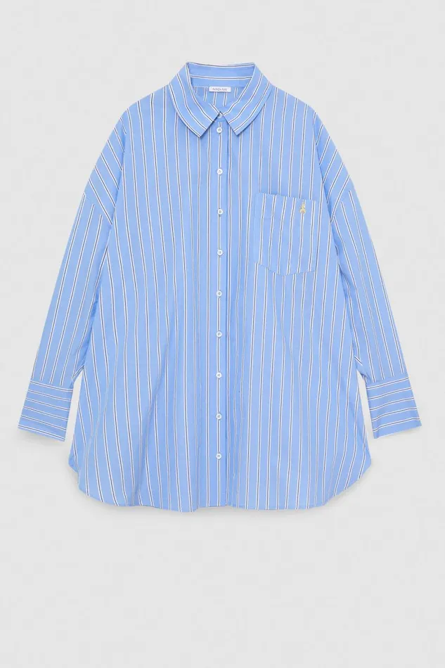 Patrizia Pepe Mini Over Shirt Dress Simple Stripes Apparel Mini