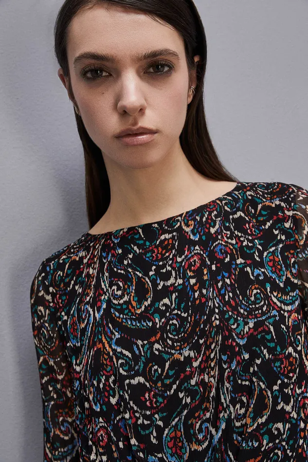 Patrizia Pepe Mini Patterned Dress Black Paisley Soul Apparel Mini