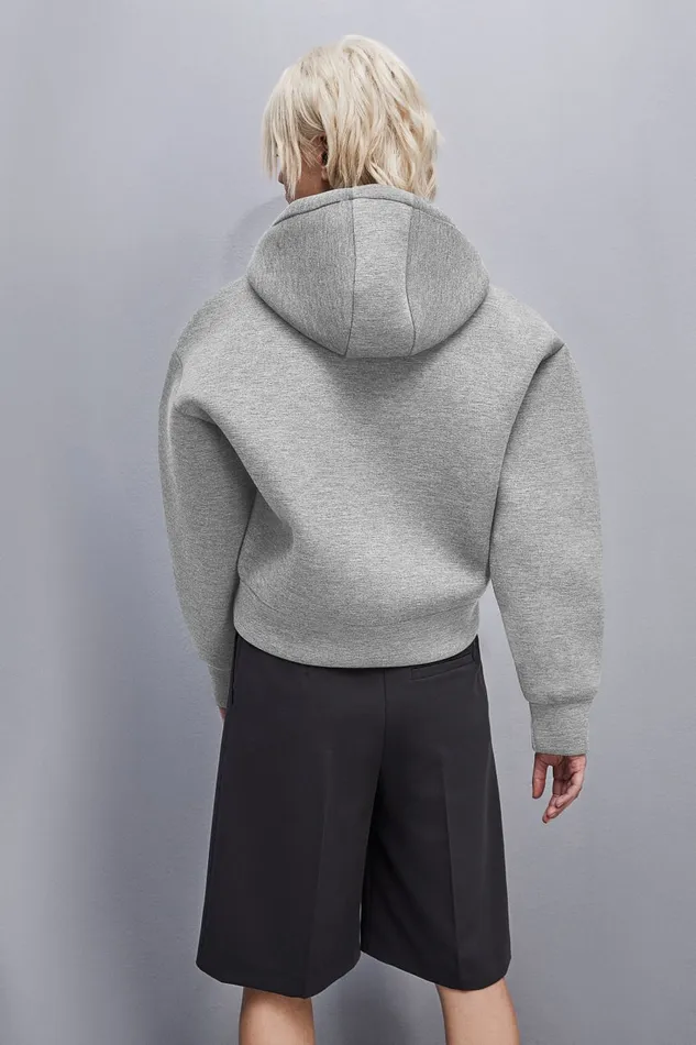 Patrizia Pepe Oversized Hoodie Grey Gray Melange Apparel Sweatshirts