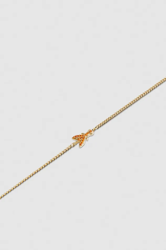 Patrizia Pepe Rhinestone Necklace Orange Shiny Orange Accessories