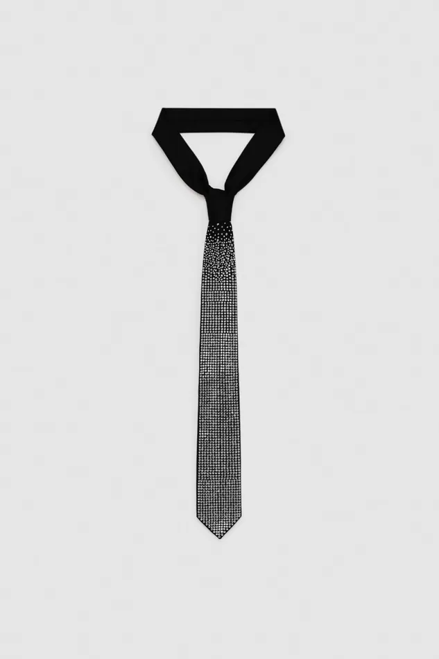 Patrizia Pepe Rhinestone Tie Black Blackshiny Crystal Accessories