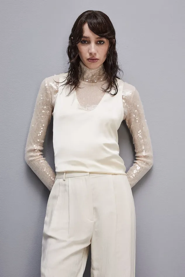 Patrizia Pepe Sleeveless Top Shirt In Certified Viscose White Raw White Apparel Tops