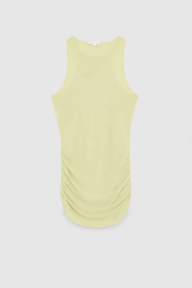 Patrizia Pepe Sleeveless Tulle Top Green Citrine Green Apparel Tops