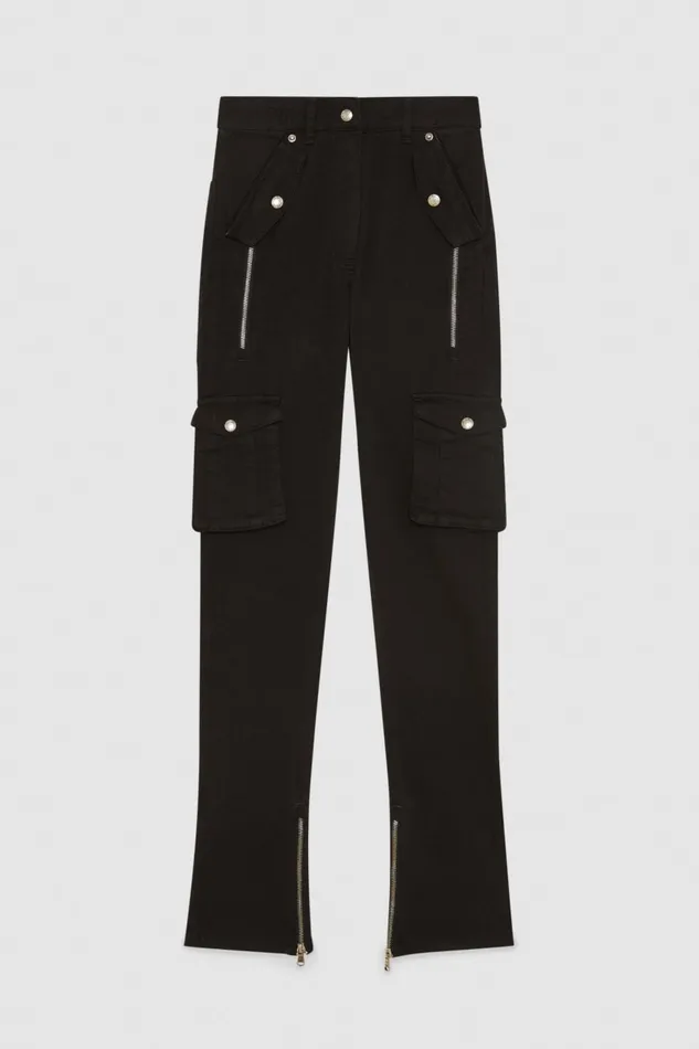 Patrizia Pepe Slim Cargo Pants Black Nero Apparel Slim and Skinny