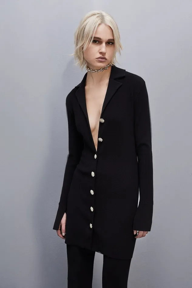 Patrizia Pepe Slim Viscose Blend Cardigan Black Nero Apparel Cardigans