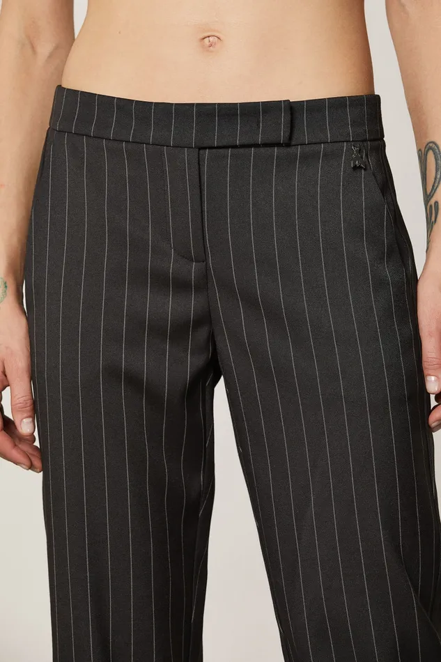 Patrizia Pepe Viscose Jogging Pants Black Blackandbeige Stripes Apparel Joggers