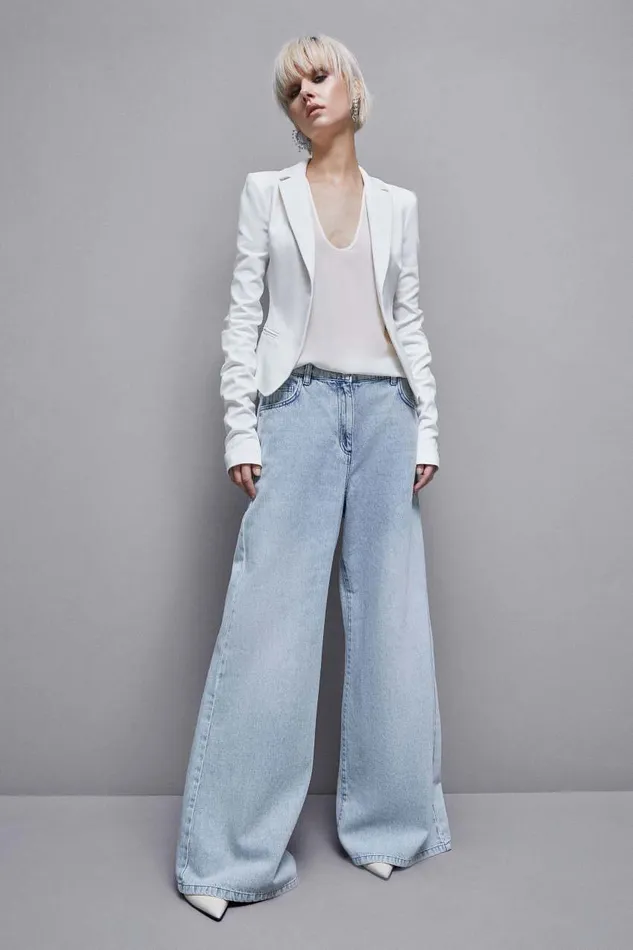Patrizia Pepe White 1 Button Jacket Bianco Apparel Blazers
