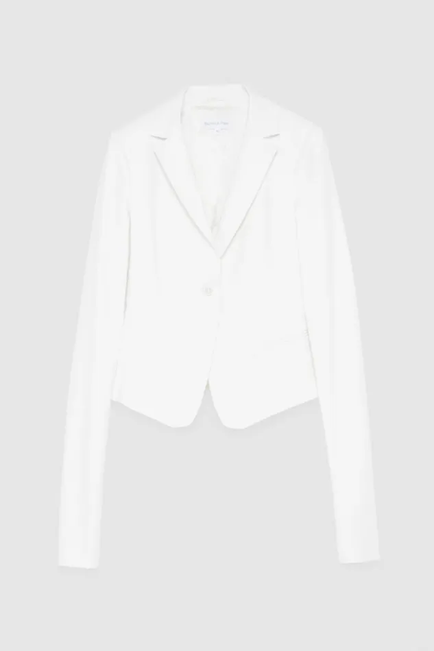 Patrizia Pepe White 1 Button Jacket Bianco Apparel Blazers