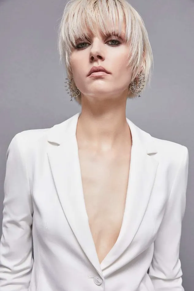 Patrizia Pepe White 1 Button Jacket Bianco Apparel Blazers