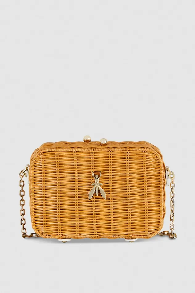 Patrizia Pepe Wicker Shoulder Bag White Whitenatural Bags Crossbodys