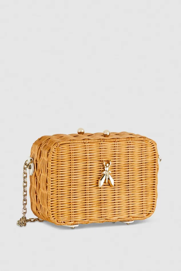 Patrizia Pepe Wicker Shoulder Bag White Whitenatural Bags Crossbodys