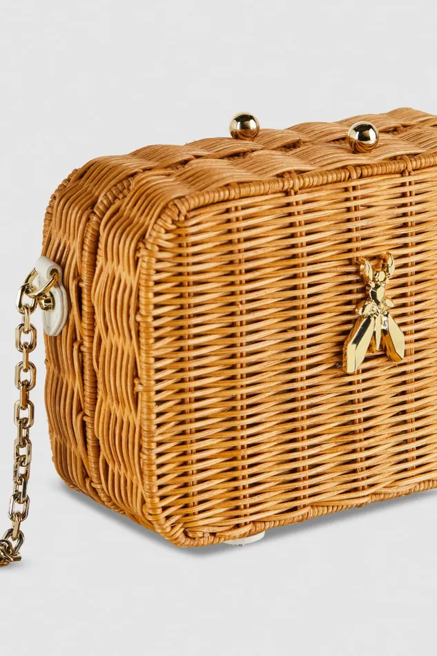 Patrizia Pepe Wicker Shoulder Bag White Whitenatural Bags Crossbodys