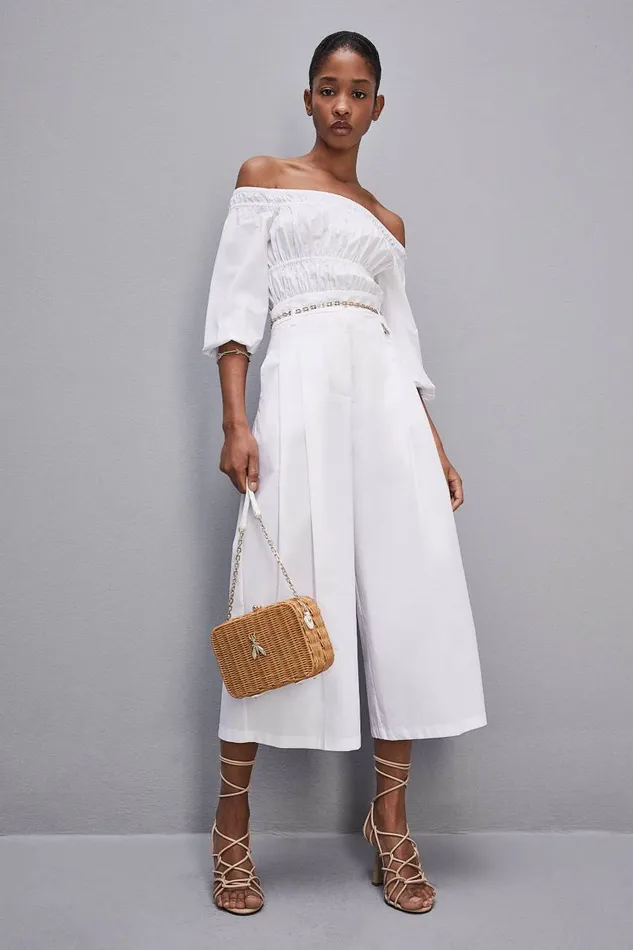 Patrizia Pepe Wicker Shoulder Bag White Whitenatural Bags Crossbodys