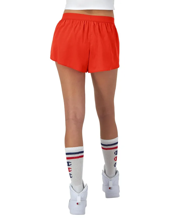 Performance Shorts With Liner C Logo 25034 Solar Crimson Women Champion Shorts